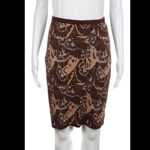Anthropologie Mohair & Cashmere Print Pencil Skirt